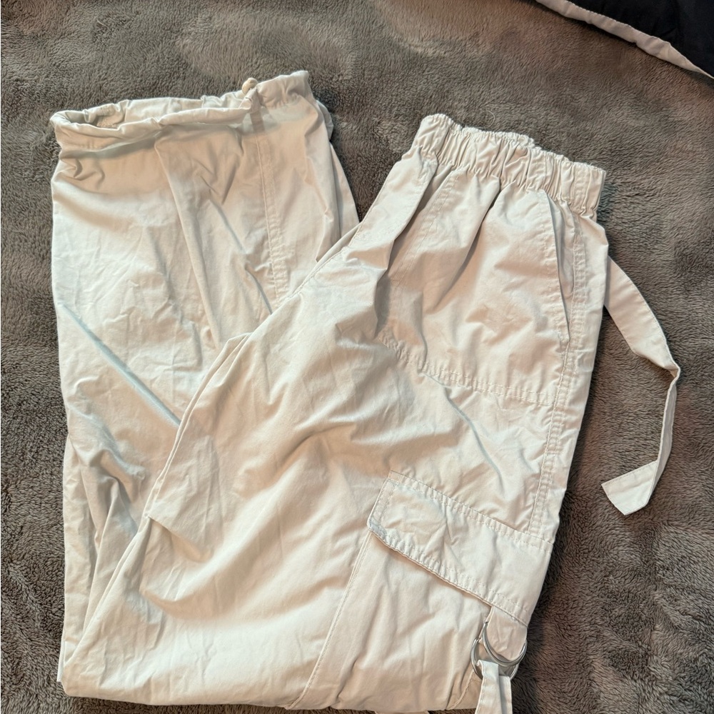 Women's Cream Cargo Pants